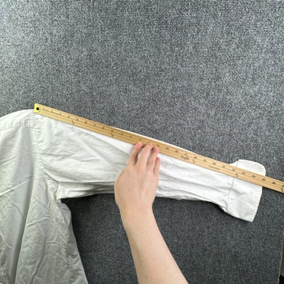 Eton Long Sleeve Button Up Shirt Men Cotton Designer White 17.5 Sweden Woven - Picture 14 of 15